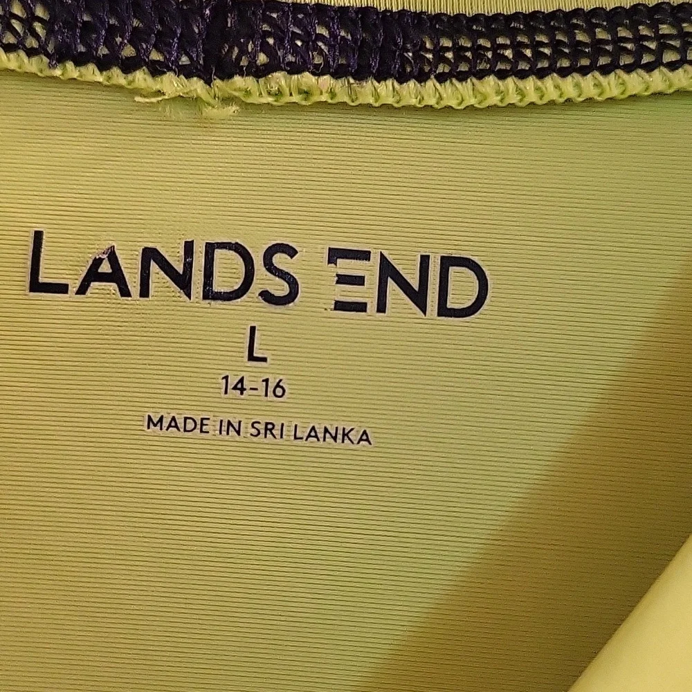 Lands end lime green rashguard large